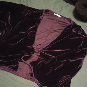 Luxurious Velvet Women's Robe in Deep Purple